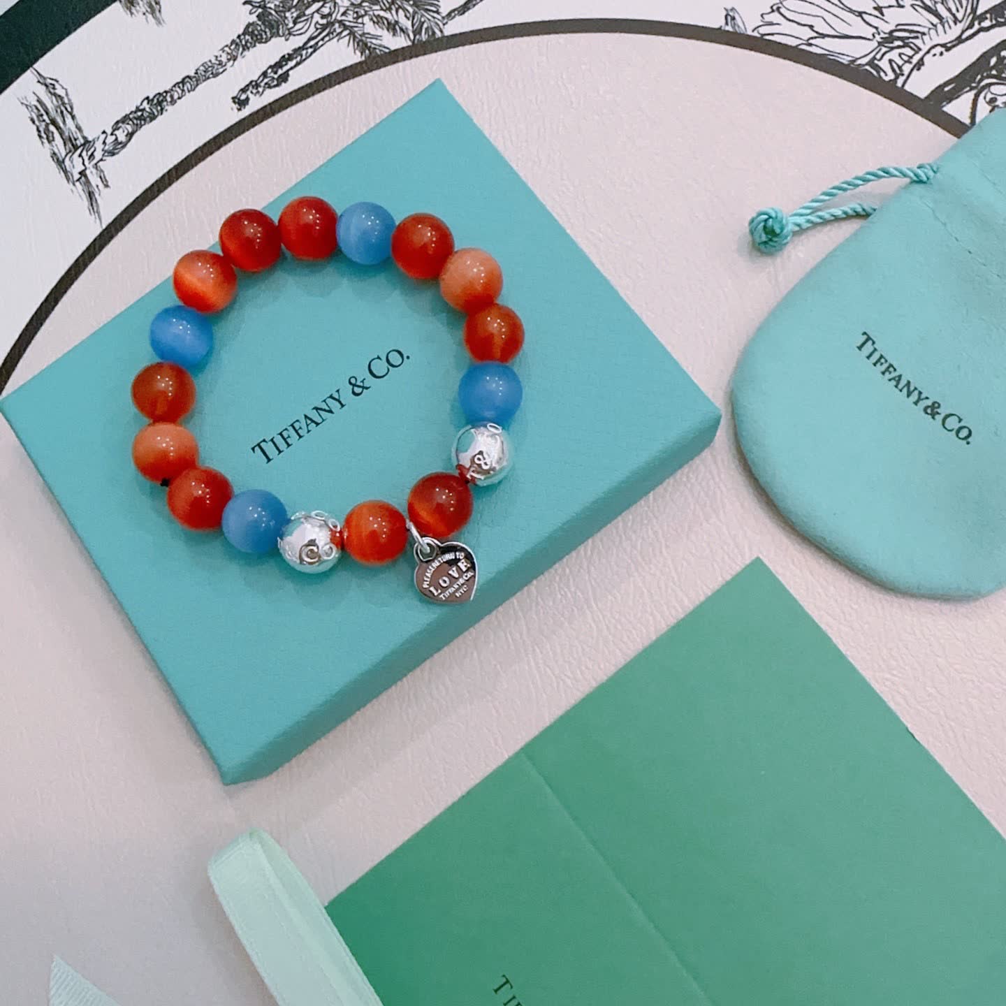 Tiffany & Co. Love Heart Tag Beaded Bracelet